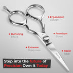 Suvorna Hair Scissors Professional - Barber Shears for Hair Cutting - Extremely Sharp Razor Edge Hair Cutting Scissors to Cut Hair - 6.5" Japanese Stainless Steel Hair Shears for Women and Men