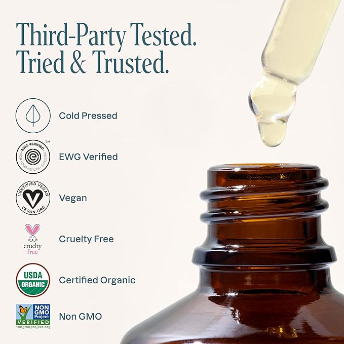 Cliganic Organic Argan Oil for Hair, Face & Skin (Bulk, 32oz with Pump) - 100% Pure, Cold Pressed