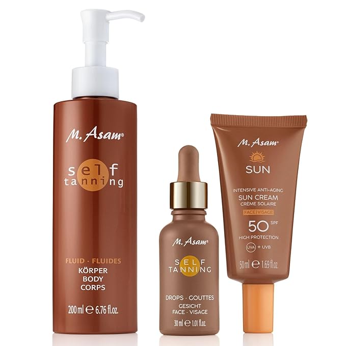 M. Asam Sun Self Tanning Fluid (6.76 Fl Oz) - Body Self-Tanner With Immediate & Long-Term Effect, Natural-Looking & Long-Lasting Tan, Tanning Lotion With Moisturizing Ingredients.