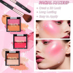 Professional Makeup Kit for Girl Women, Full Starter Cosmetic Set with Storage Case, Reusable Full Cosmetic Train Case Included Foundation Eyeshadow Blush Lipstick Lip Liner Mascara Eyeliner