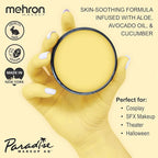 Mehron Makeup Paradise Makeup AQ Pro Size | Stage & Screen Performance, Face & Body Painting, Beauty, Cosplay, and Halloween | Water Activated Face Paint, Body Paint 1.4 oz (40 g) - Pastel Yellow