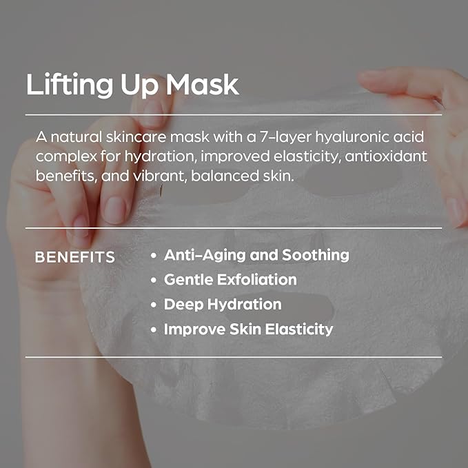 SUN & GLOW VEGAN LIFTING UP MASK Featuring a blend of Herbal Ingredients and Components Soothing and Moisturizing Sensitive Skin Korean Skincare Home Care Skincare Mask (0.88oz 25g 5Packs)