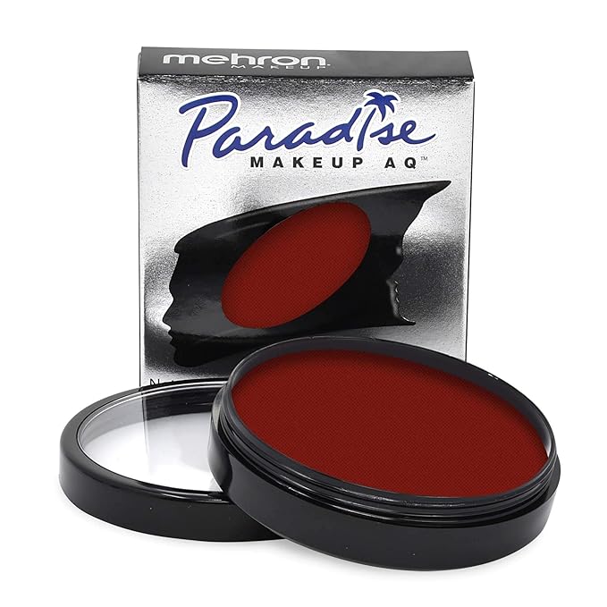 Mehron Makeup Paradise Makeup AQ Pro Size | Stage & Screen Performance, Face & Body Painting, Beauty, Cosplay, and Halloween | Water Activated Face Paint, Body Paint 1.4 oz (40 g) - Red
