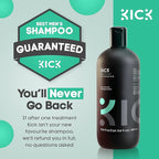 Kick Mens Shampoo - Peppermint & Tea Tree for Oil Control - Sulfate-Free, Refreshing Formula - Anti-Dandruff and Scalp Soothing - Shampoo for Oily Hair - Cruelty-Free - 16.6oz