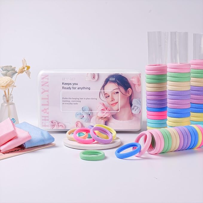 72PCS Hair Ties No Damage & Ponytail Holders,Hair Bands for Women's Hair, Nylon Hair Elastics Set(1.6in Spring)