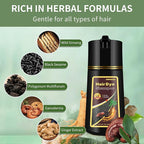 Dark Brown 3 in 1 Hair Dye Shampoo for Gray Hair, Instant Natural Hair Color Shampoo, Gifts for Men Women 500ML