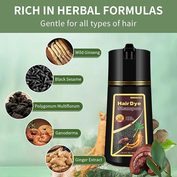 Purple Hair Dye Shampoo 3 in 1, Instant Natural Hair Color Shampoo, Semi-Permanent Shampoo Hair Dye, Gifts for Men Women 16.9 Floz