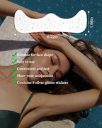 Body Face Makeup Patches for Kids Women Girls, Silver Rave Glitter for Face, Singer Concerts Festival Holiday Rave Accessories - 8 Counts