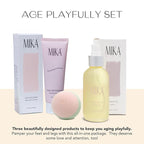 Age Playfully Bundle 3-Piece Luxury Gift Bundle for Women | Organic Body Oil+Foot Lotion for Dry Cracked Feet+Massage Ball for Feet and Muscle | Gift Idea for Women Over 40, Girlfriends | Clean Beauty