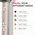 Hair Straightener Brush, TYMO Ring Hair Straightener Comb Straightening Brush for Women with 5 Temps 20s Fast Heating & Dual Voltage, Gold