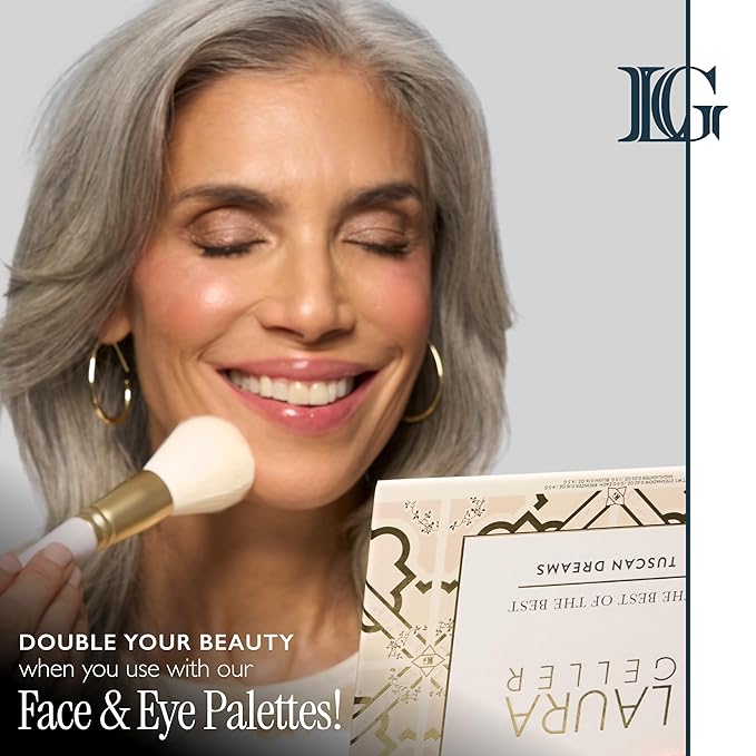 LAURA GELLER NEW YORK Limited-Edition Dual-Ended Cheek + Eyeshadow Brush, Travel-Friendly 2-in-1 Tool