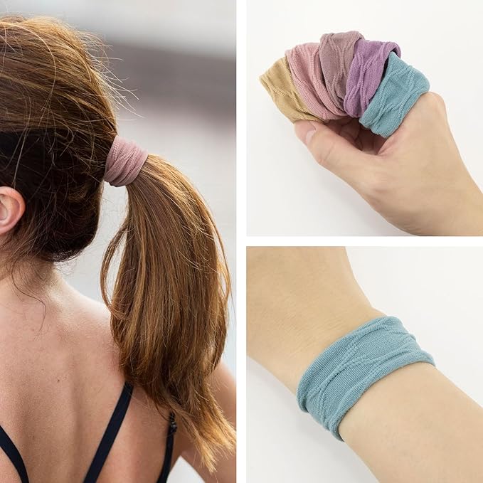 10 Pcs No Damage Hair Ties Thick Hair Elastic Rubber Bands Hair Accessories Scrunchies Seamless for Women
