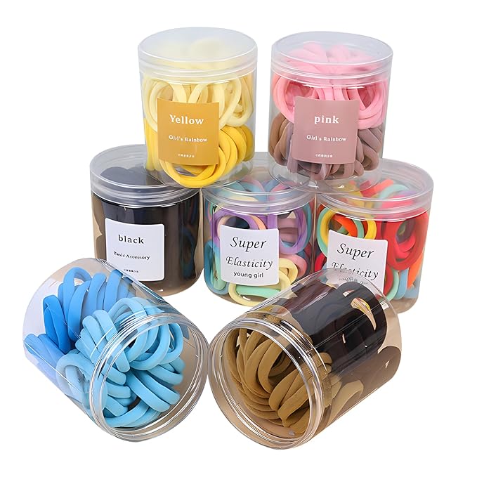 100 Pcs Seamless Hair Ties Ponytail Holders - No Damage Accessories for Thick Hair, Women, Girls, Men - Green