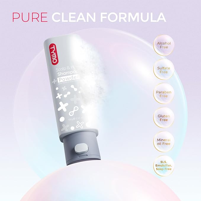 TYMO Clarifying Shampoo for Women Men, Natural Formula Shampoo Powder for Deep Clean, Nourishes, for All Hair Types, Sulfate Free, Water Dissolve Wash Hair, 3.5 Oz, Dandruff & Deep Clean - Rosemary