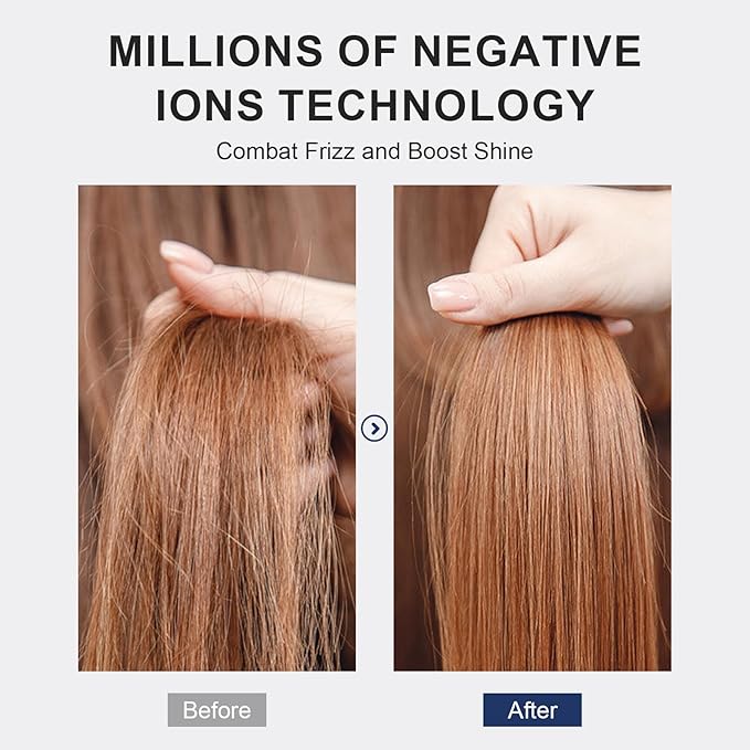 Dual Voltage Travel Hair Dryer Brush, 2 Inch Oval Hot Air Brush, One Step Travel Hair Styler/Volumizer/Straightener/Curler, European Blow Dryer Brush with Universal Adapter