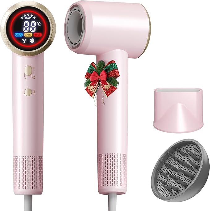 Hair Dryer, High-Speed Ionic Blow Dryer with Diffuser, 150,000 RPM Brushless Motor Blow Dryer for Fast Drying & 500M Negative Ionic Frizz Control, Low Noise Hair Dryers for Women Home Travel Salon