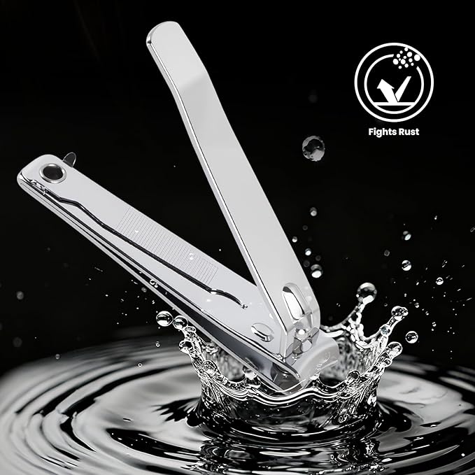 2 Piece Nail Clippers Set: Fingernail & Toenail Clippers Ergonomic Comfort for Men, Women