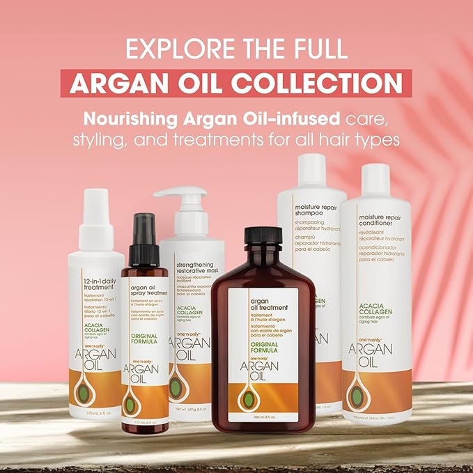 One 'n Only Argan Oil Hair Treatment - Lightweight & Hydrating Hair Oil for Natural, Wigs & Extensions - Shine Enhancing, Heat Protectant & Frizz Control (3.4 oz, 3pk)