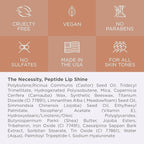 Cote Beauty's Euphoria Peptide Lip Shine, Ultra Hydrating & Long-Lasting Shimmery Sheer Nude Plumping Lip Gloss for Women with Hyaluronic Acid, Shea Butter & Jojoba Oil, Vegan & Cruelty-Free, 0.12FlOz