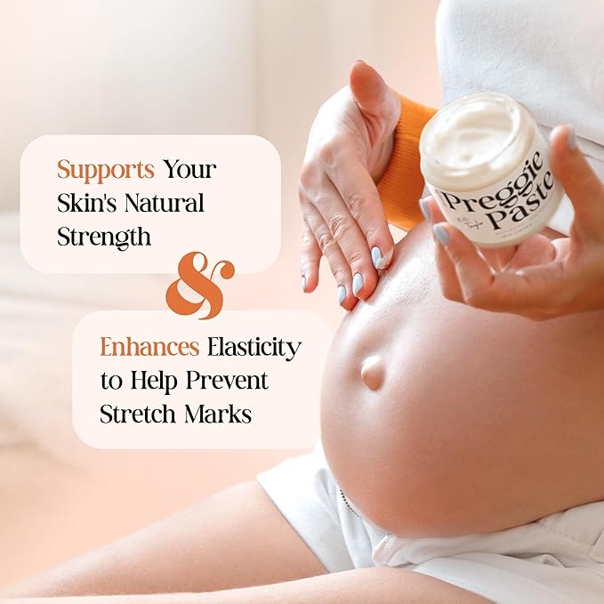 Stretch Mark Cream for Pregnancy – Non-Toxic Preggie Paste Belly Butter from Taylor's Postpartum Essentials, Pregnancy Must Haves, Belly Firming Cream with Manuka Honey & Vitamin E, 3.7oz Tummy Butter