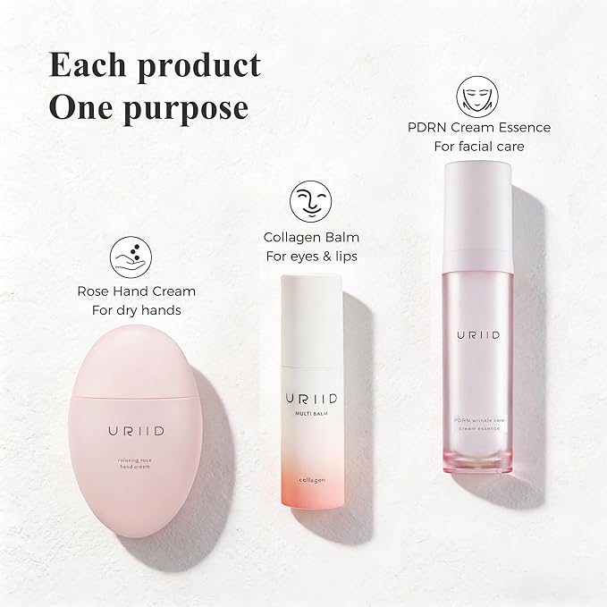 3-in-1 Winter Repair Skincare Bundle – PDRN Facial Essence, Rose Hand Cream & Collagen Balm