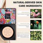 2 Pack Beauty Cream EXO TOO Foundation, Beauty Cream Makeup Base, Moisturizing, Long Lasting Matte Air Cushion CC Cream Concealer with Two Mushroom Head Sponges