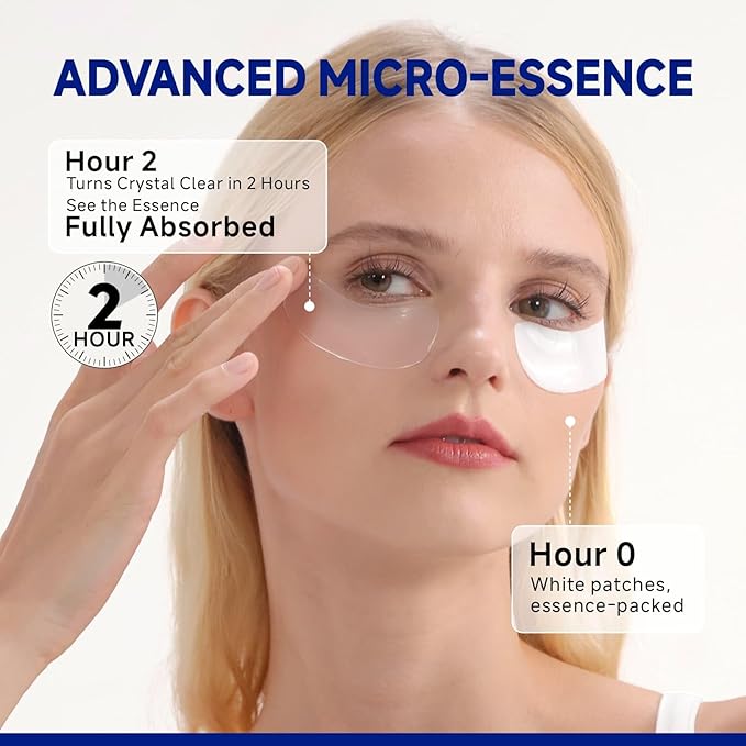 Peptide Under Eye Patches, Firming Eye Patches Instant Reduces Dark Circles and Puffiness, Collagen Under Eye Mask for Bags Treatment, Wrinkles, 60 Pairs