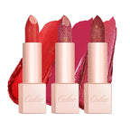 Oulac Moisture Red Lipstick Set 3PCS - Infinity High Shine Finish, Hydrating Vegan Lipstick Infused with Damask Rose Oil for All-Day Comfort, Gluten-Free, PG02+PG14+D03