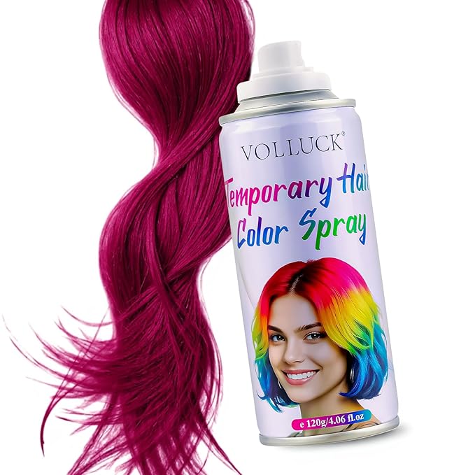 Pink Hair Spray, Hair Color Spray 1-Day Hair Dye Colored for Kids Women Men, Hair Wax Color Washable, Hair Paint Halloween Fast-Drying 4.06 Fl Oz