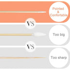 200PCS Pointed Cotton Swabs Wood Handle - Precision Tips for Nail Edge Cleanup - Sturdy Sticks for Gel Polish Correction & Cuticle Detailing, with Lint-Free Cotton for Makeup & Microblading