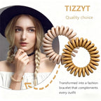 TIZZYT Hair Ties, 18 Count - Vintage matte color Spiral Hair Ties, No Crease, Suitable For Women And Children With Thick Or Thinning Hair