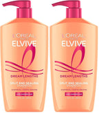 L'Oreal Paris Elvive Dream Lengths Restoring Shampoo With Fine Castor Oil and Vitamins B3 and B5 for Long, Damaged Hair, Visibly Repairs Damage Without Weighdown With System, 28 Fl Ounce (Pack of 2)