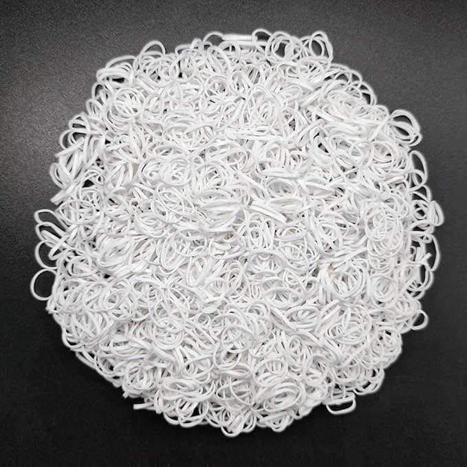 3200 Pcs Elastic Rubber Bands Small Hair Ties Hair Rubber Mini Hair Bands Hair Elastics Tiny Soft Holder Ponytails for Girls (White)