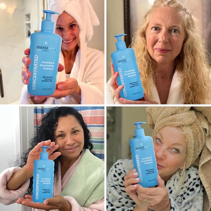 Mirai Clinical Persimmon Shampoo – Old People Smell Eliminator, Nonenal® Solution - Safe for Color-Treated and Mature Hair - Sulfate-Free, Paraben-Free, Clarifying Shampoo For Women and Men