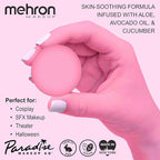 Mehron Makeup Paradise Makeup AQ Refill Size | Stage & Screen Performance, Face & Body Painting, Beauty, Cosplay, and Halloween | Water Activated Face Paint, Body Paint .25 oz (7 ml) - Pastel Pink