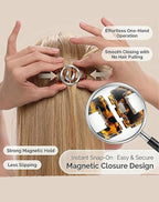 Magnetic Hair Clips – Strong Hold No-Slip Magnetic Hair Styling Clips, Seamless 2-in-1 Design for Easy Everyday Hairstyles, Gentle on All Hair Types Strong Hold (A)