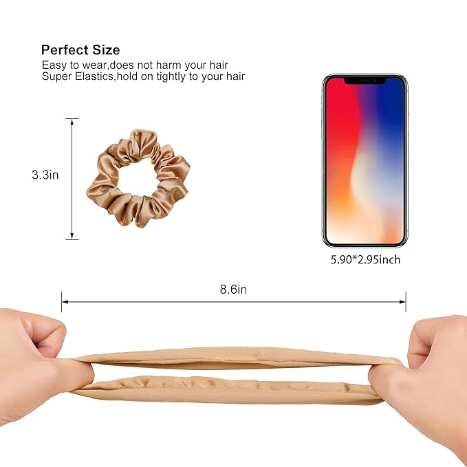 Hair Ties Small Scrunchies for Women's Hair Scrunchies Both for Thick Hair or Thin Hair Curl Hair No Crease Ponytail Holder No Hurt Your Hair