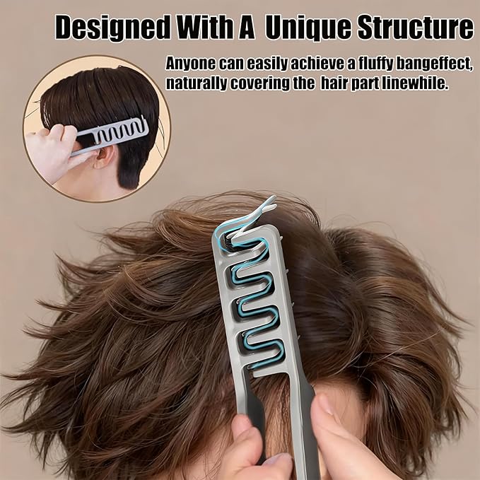 Texture Comb, 2025 Upgrade Volumizing Wide Tooth Hair Styling Comb, Men's Fluffy Texture Hair Styling Appliances