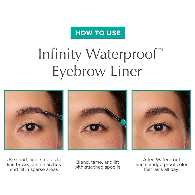 Thrive Causemetics Infinity Waterproof Eyebrow Pencil, Retractable Brow Pencil with Hyaluronic Acid & Shea Butter, Dual Ended Eyebrow Brush Spoolie, Fine Tip, Vegan & Cruelty Free, Serena (Deep Brown)