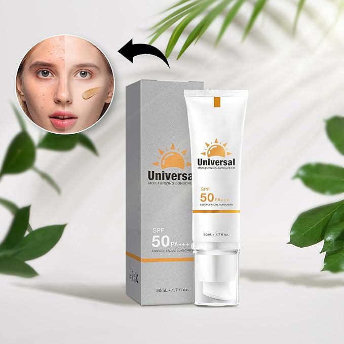 Tinted Sunscreen for Face SPF 50,Universal Protector Solar Moisturizing SPF50 PA+++, Travel Size, No Sticky Refreshing Skin Care Solution for All Skin Type (2PC)