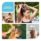 HOYOLS 100pcs Soft Hair Ties no Damage, Seamless Soft Thick Ponytail Holder Scrunchies Head Bands No Crease for Women Girls (Brunette Brown Set)