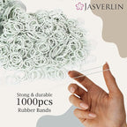 3/4 Inch White Rubber Bands Hair Ties for Braids Ponytail, Mini Soft Hair Bands Styling Accessories for Thick Toddler Girls Women 1000PCS