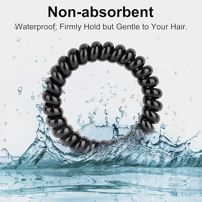 JessLab Spiral Hair Ties for Women, 10-Pack Traceless No-Damage Ponytail Holders, Coils Hair Bands for Girls, Assorted Colors