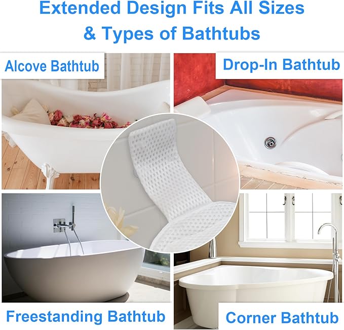 2025 Petal-Shaped Ultra-Comfort Bath tub Pillow for Head,Neck and Backrest,Extra Thick & Soft,Anti-Slip Suction Cups,Fit All Bathtubs,Washable,Luxury Bathroom Accessories,Spa Day Gifts for Women Men