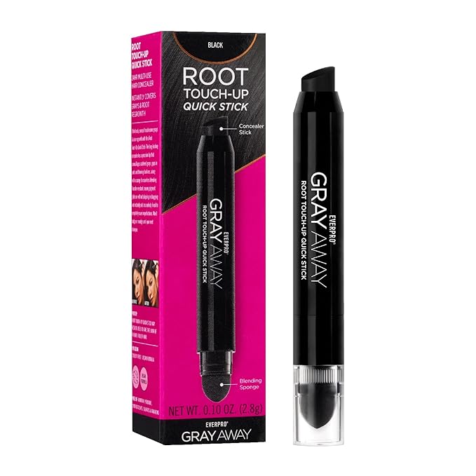 EVERPRO Gray Away Root Touchup Quick Stick, Black, 0.1 Oz