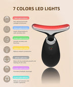 Red-Light-Therapy-for-Face and Neck, 7 Color Light Based Facial Massager, Portable Skin Care Tool (Black)