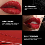 Halloween Red Lipstick Matte Body Painting Stick for Women Waterproof Long Lasting Lip Stick Gothic Zombie Vampire Cosplay Cruelty Free Lipstick, DU-Red