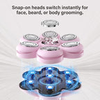 3-in-1 Electric Razor for Women, Painless Bikini Trimmer & Body Shaver, IPX7 Waterproof Wet/Dry, 120-Min Type-C Rechargeable, Gentle & Smooth Pink Shaver, Ideal Holiday Gift for Her