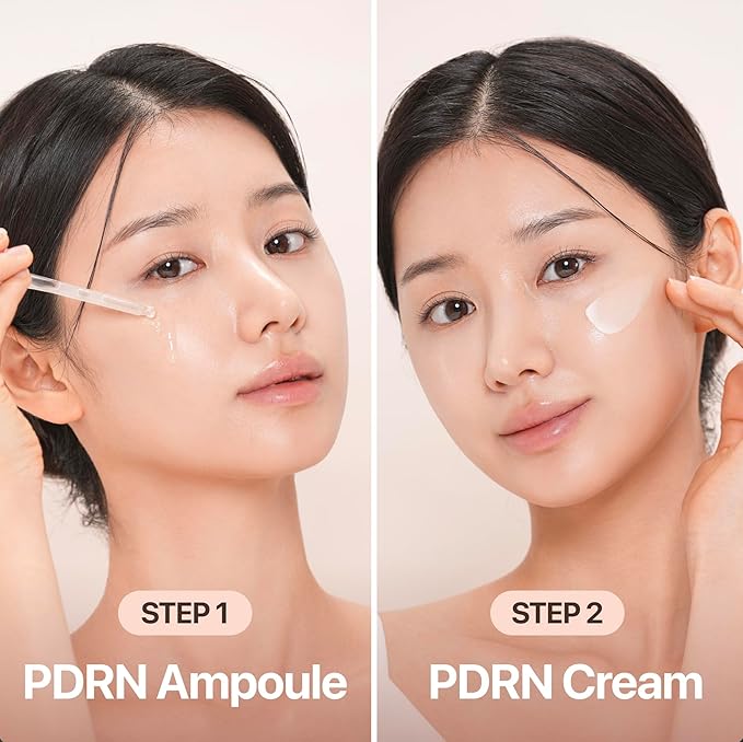 PDRN Ampoule and PDRN Cream, CUSKIN Korean Skin Care with Salmon DNA, Plant Based Bakuchiol, Moisturizing Bifida