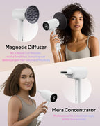 Professional Hair Dryer with Diffuser (Mera ProMax Ionic-X) - Fast Drying, Anti-Static Blowdryer Full Tool Set for Women & Stylists, 1-Button Cooling Mode, cUL Certified, Self-Cleaning, LED Screen